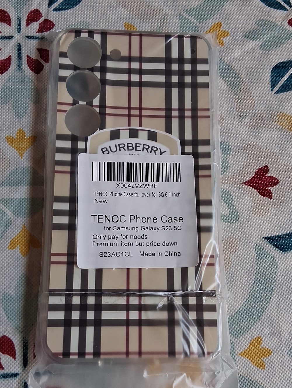 Burberry Plaid Beige and Black Phone Case for Samsung Galaxy S23